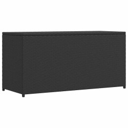 Caixa de arrumação para jardim 120x50x60 cm vime PE preto