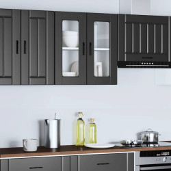 Armário de parede de cozinha com porta de vidro porto preto