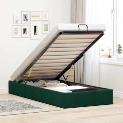 Otomano bed frame no colchão verde escuro 80x200 cm veludo