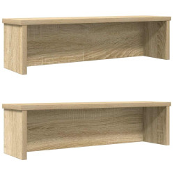 Racks de cozinha empilhável 2 pcs sonoma carvalho 60x15x16 cm