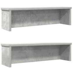 Racks de cozinha empilhável 2 pcs concreto cinza 60x15x16 cm