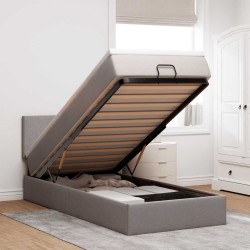 Cama otomana com colchão & leds 90x200 cm cinza-acastanhado