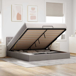 Cama otomana com colchão & leds 180x200cm cinza-acastanhado