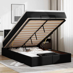 Estrutura de cama otomana com colchão 120x200 cm preta