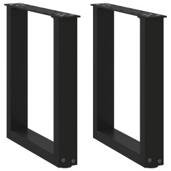 Pés para mesa de centro em formato de u, 2 peças, preto, 28x(42-43) cm, aço