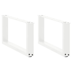 Pés para mesa de centro em formato de u, 2 peças, branco, 60x(30-31) cm, aço