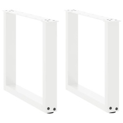 Pés para mesa de centro em forma de u, 2 peças, branco, 50x (42-43) cm, aço