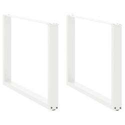 Pés de mesa de jantar em forma de u, 2 peças, branco, 100x (72-73) cm, aço