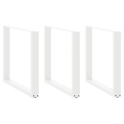 Pés para mesa de jantar em formato de u, 3 peças, branco, 80x (72-73) cm, aço