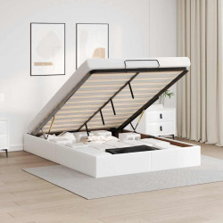 Estrutura de cama otomana sem colchão 140x200 cm branca