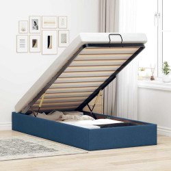 Estrutura de cama otomana sem colchão 80x200 cm azul