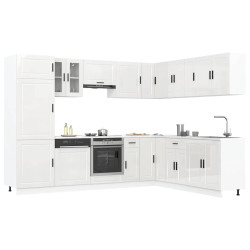 14 Peças armário de cozinha conjunto porto brilho branco