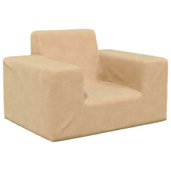 Sofá infantil pelúcia macia cor creme