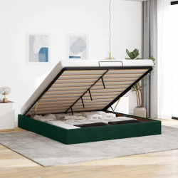 Estrutura de cama otomana sem colchão 180x200 cm verde escuro