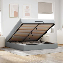 Estrutura de cama otomana com colchão 180x200 cm cinzento claro