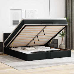 Estrutura de cama otomana com colchão 180x200 cm preta