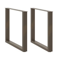 Pés para mesa de jantar em formato de u, 2 peças, aço natural, 90 x (72-73) cm, aço