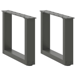 Pés para mesa de centro em formato de u, 2 peças, antracite, 40x(30-31) cm, aço