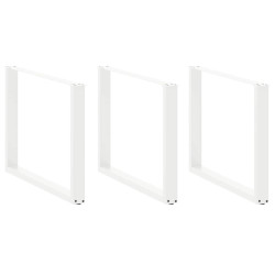 Pés de mesa de jantar em forma de u, 3 peças, branco, 100x (72-73) cm, aço