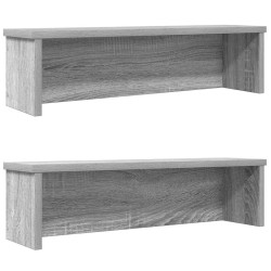 Racks de cozinha empilhável 2 pcs 60x15x16 cm cinzento sonoma
