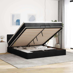 Estrutura de cama otomana com colchão 120x190cm castanho escuro