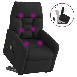 Poltrona de massagens reclinável elevatória tecido preto