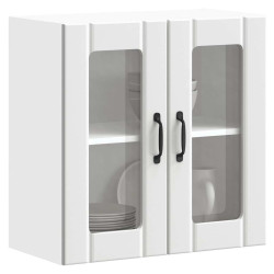 Armário de parede de cozinha porta vidro lucca branco
