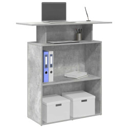 Balcão de recepção 100x40x104 cm deriv. madeira cinza cimento
