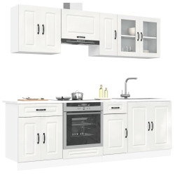 8 Peças armário de cozinha conjunto kalmar branco brilhante