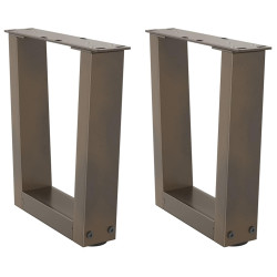 Pés para mesa de centro em formato de v, 2 peças, aço natural, 30x(30-31,3) cm, aço