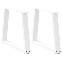 Pés para mesa de centro em v, 2 peças, branco, 60x (42-43,3) cm, aço