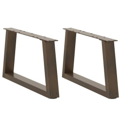 Pés para mesa de centro em formato de v, 2 peças, aço natural, 70x(30-31,3) cm, aço
