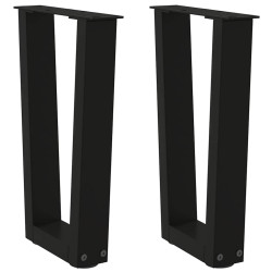 Pés para mesa de centro em v 2 peças preto 28x(42-43,3) cm aço