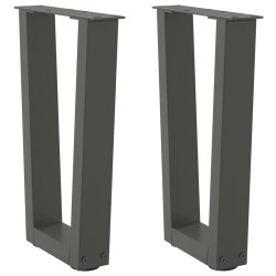 Pés para mesa de centro em v, 2 peças, antracite, 28x(42-43,3) cm, aço