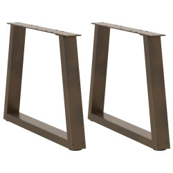 Pés para mesa de centro em formato de v, 2 peças, aço natural, 50x(42-43,3) cm, aço