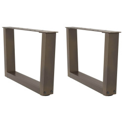 Pés para mesa de centro em formato de v, 2 peças, aço natural, 60x(30-31,3) cm, aço