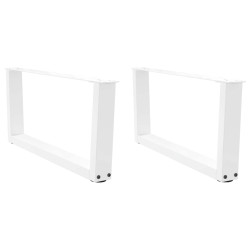 Pés para mesa de centro em v, 2 peças, branco, 70x(30-31,3) cm, aço