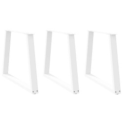 Pernas para mesa de jantar em v 3 peças, branco, 70x(72-73,3) cm, aço