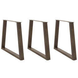 Pés para mesa de jantar em formato de v, 3 peças, aço natural, 70x(72-73,3) cm, aço