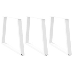 Pernas para mesa de jantar em v 3 peças, branco, 90x(72-73,3) cm, aço