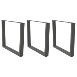 Pés para mesa de jantar em v, 3 peças, antracite, 100x(72-73,3) cm, aço