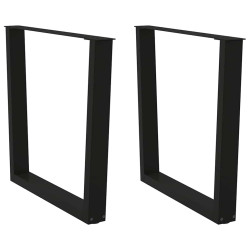 Pernas para mesa de jantar em v, 2 peças, pretas, 80x(72-73,3) cm, aço