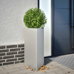 Vaso/floreira jardim 2pcs triangular 40x34,5x75cm aço galvanizado
