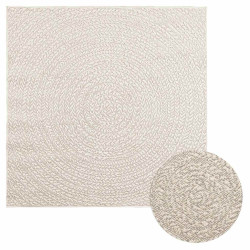 Tapete zizur creme 120x120cm aspeto de juta interior e exterior