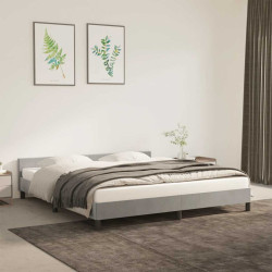 Estrutura de cama sem colchão 160x200 cm veludo cinzento-claro