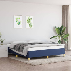 Estrutura de cama sem colchão 160x200 cm tecido azul