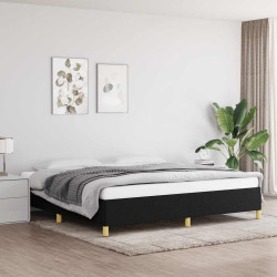 Estrutura de cama sem colchão 200x200 cm tecido preto