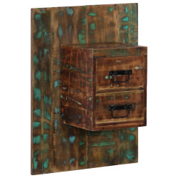 Mesa de cabeceira multicor 60x32x80cm madeira maciça recuperada
