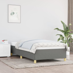 Estrutura de cama sem colchão 80x200 cm tecido cinzento-escuro