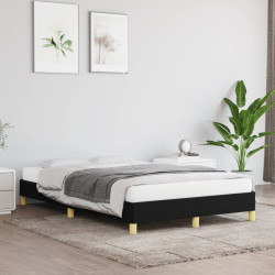 Estrutura de cama sem colchão preto 120x190 cm tecido